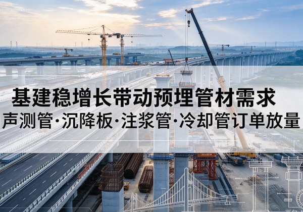 新邵基建稳增长带动预埋监测管材需求，声测管、沉降板、注浆管订单持续放量